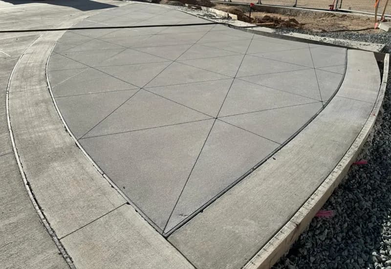 Concrete slab with decorative scored joints